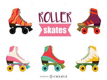 Conjunto de patins de ilustração Conjunto de patins de ilustração