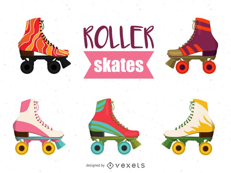 Conjunto de patins de ilustração Conjunto de patins de ilustração