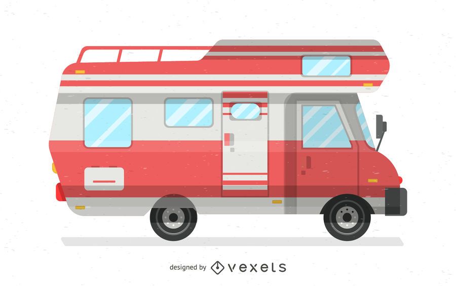 Ilustración de autocaravana roja Ilustración de autocaravana roja