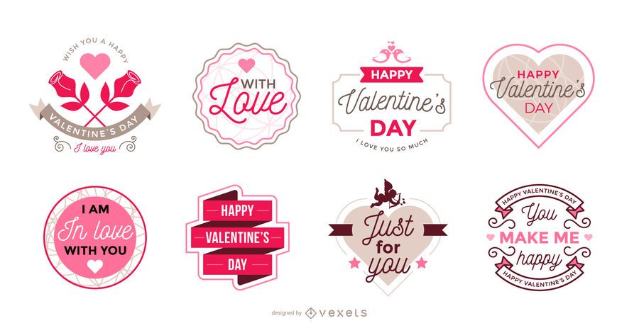 Colección de etiquetas para el día de san valentín. Colección de etiquetas para el día de san valentín.