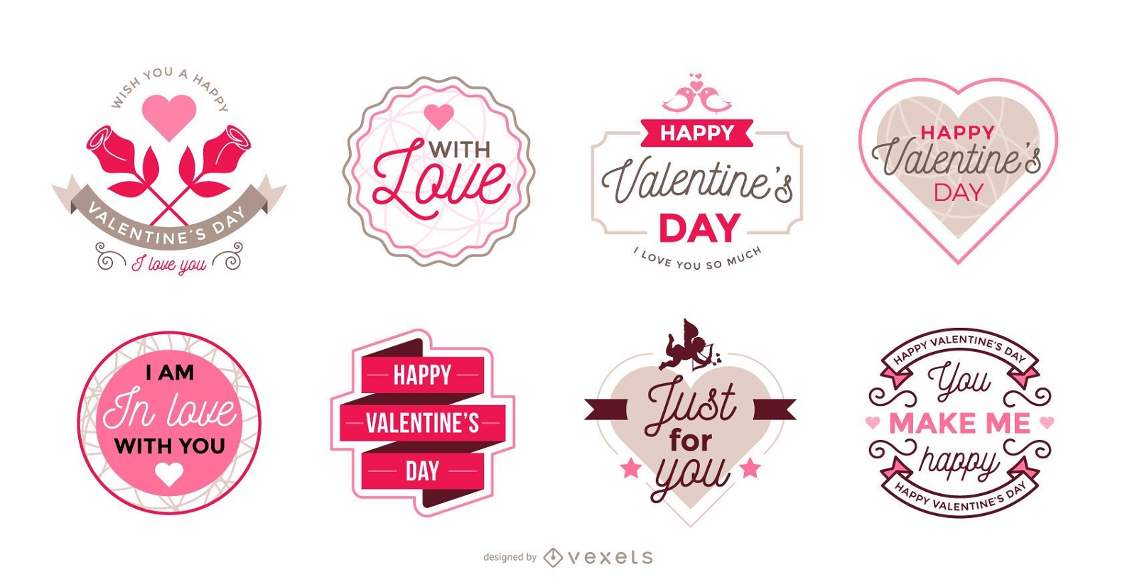 Collection of Valentine's Day labels
