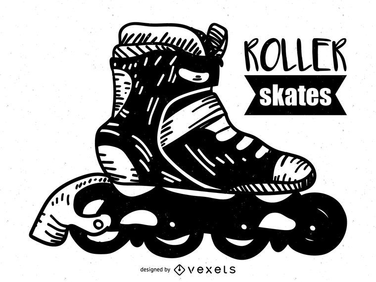 Patins de mão desenhada Patins de mão desenhada
