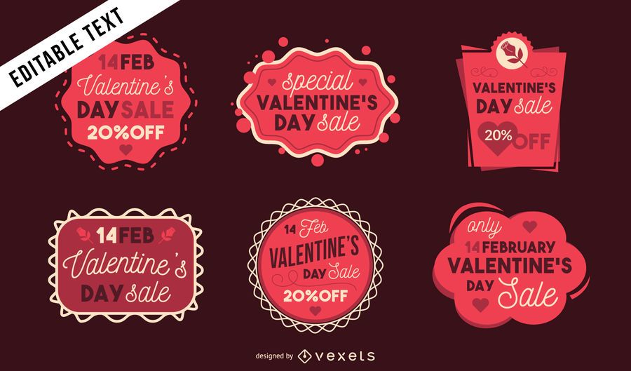 Set de pegatinas de venta de San Valentín Set de pegatinas de venta de San Valentín