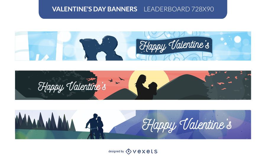 Valentine's couples banner set Valentine's couples banner set