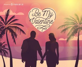 Paarillustration zum Valentinstag