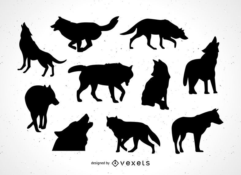 Wolf silhouette collection Wolf silhouette collection