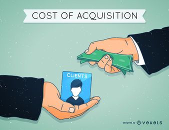 Cost of acquisition concept illustration Cost of acquisition concept illustration