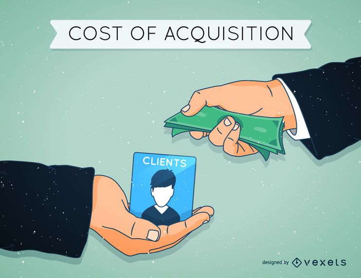 Cost of acquisition concept illustration Cost of acquisition concept illustration