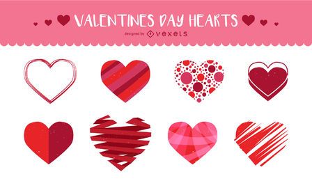Set of illustrated hearts