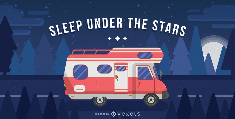 Motorhome on the road illustration Motorhome on the road illustration