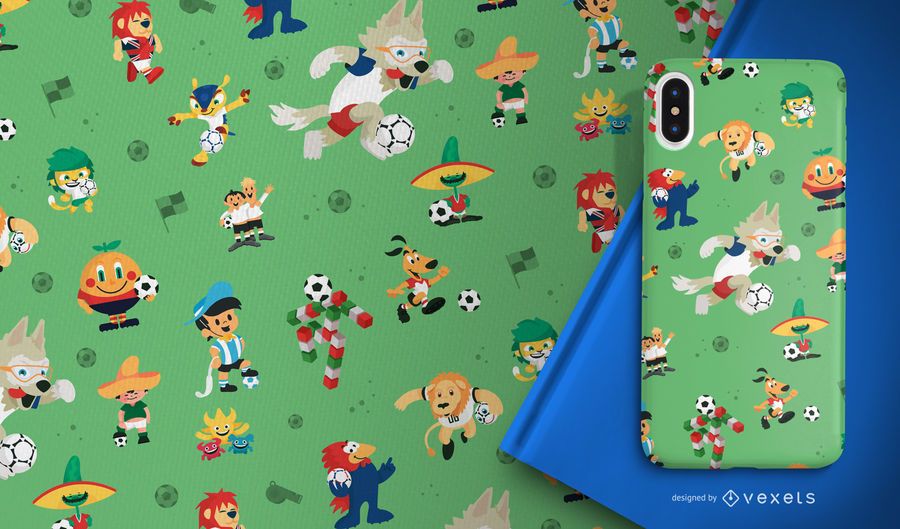 Football World Cup mascots pattern Football World Cup mascots pattern