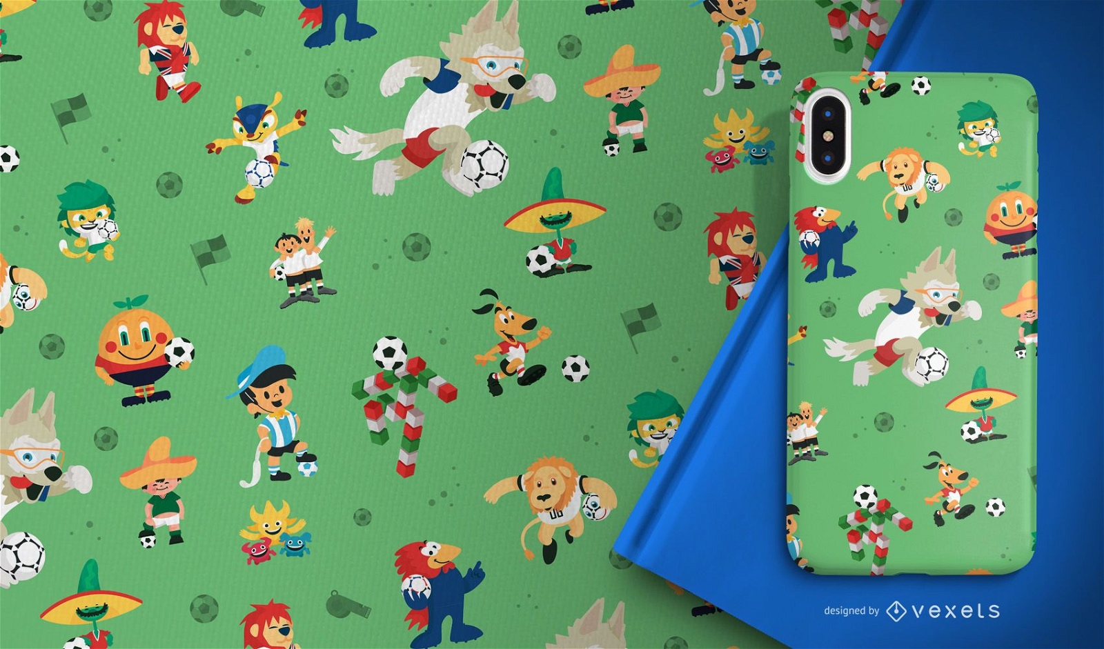 Football World Cup mascots pattern