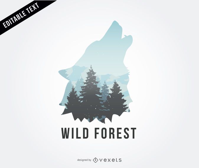 Ilustração de logotipo lobo selvagem Ilustração de logotipo lobo selvagem