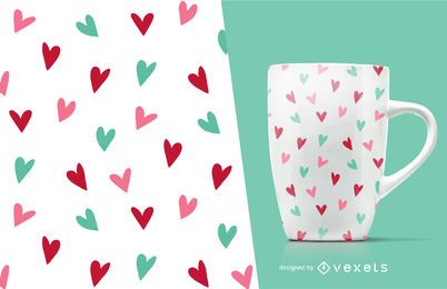 Valentine's doodled heart pattern Valentine's doodled heart pattern
