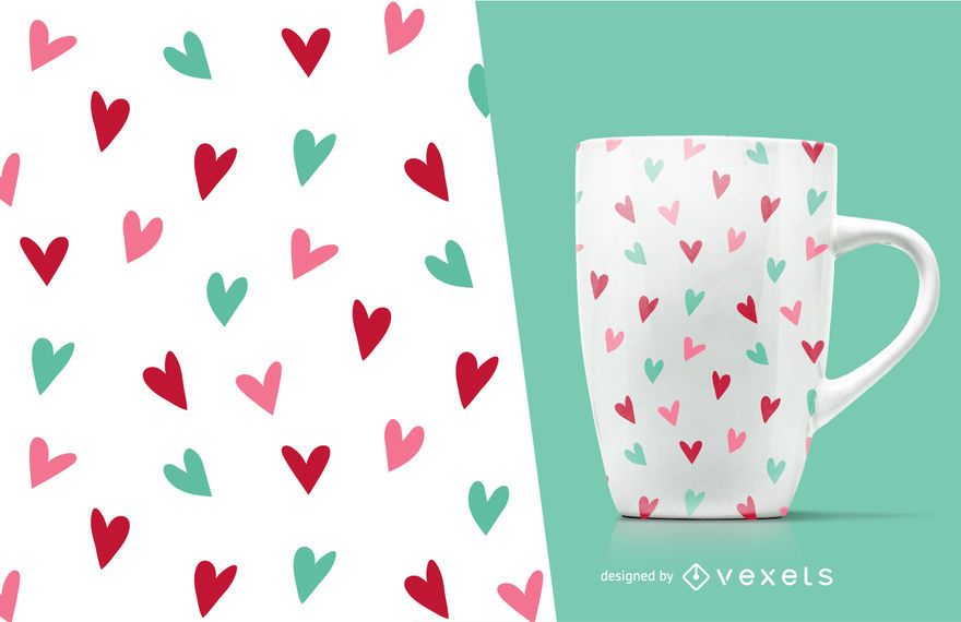 Valentine's doodled heart pattern Valentine's doodled heart pattern