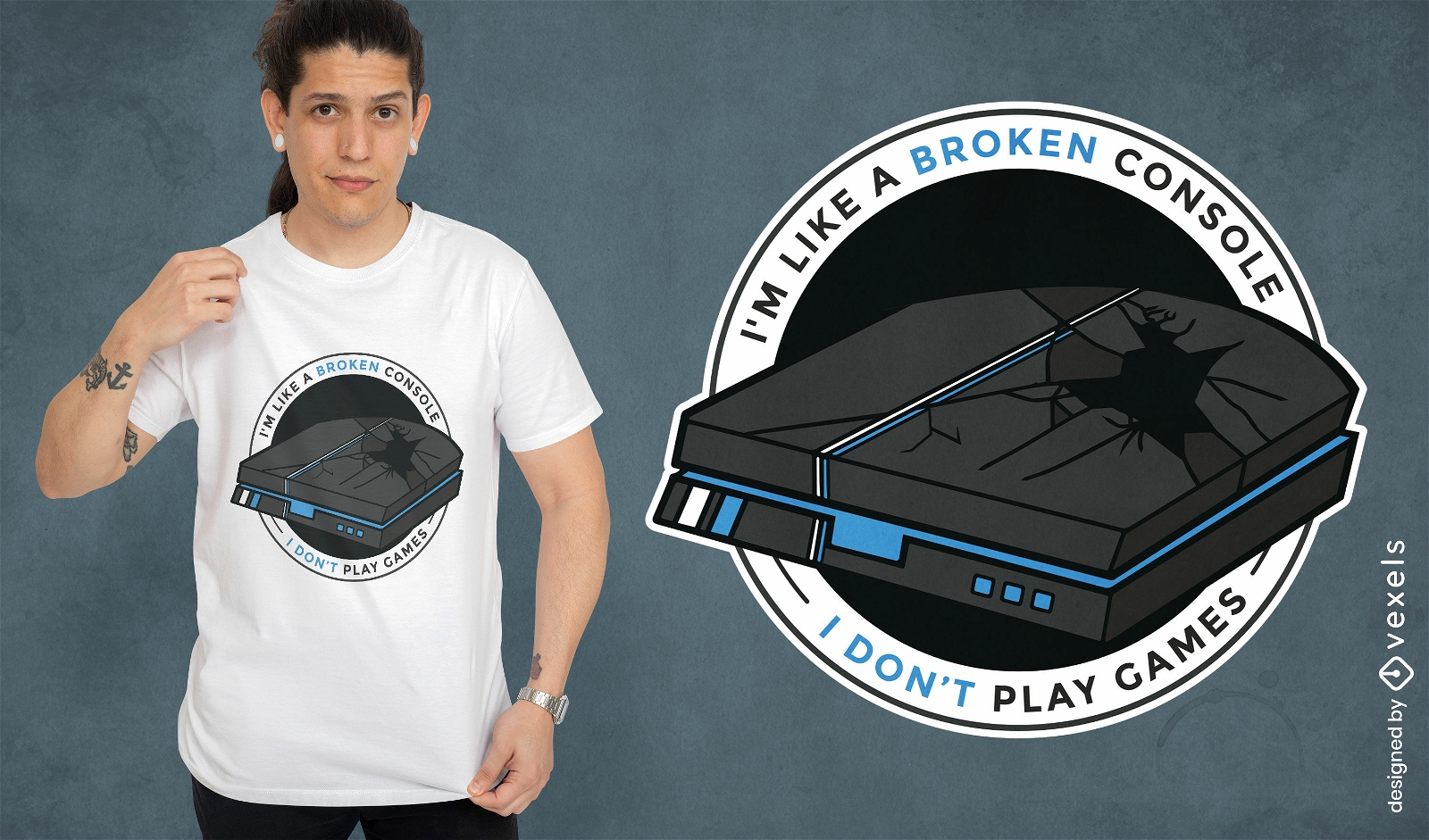Design de camiseta de jogo de console