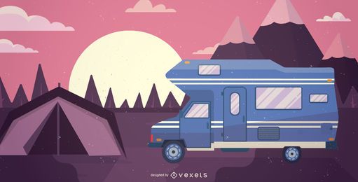 RV Wohnmobil Illustration