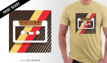 Design de t-shirt de ilustração de cassete Design de t-shirt de ilustração de cassete