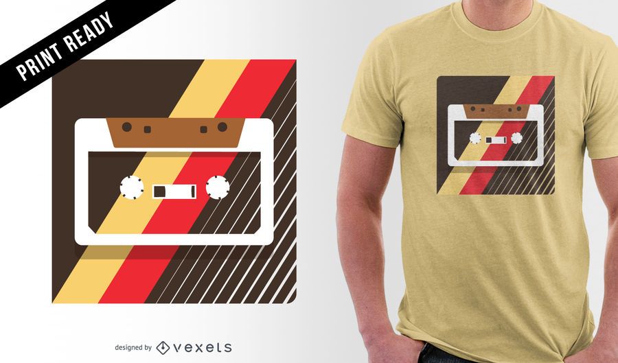 Design de t-shirt de ilustração de cassete Design de t-shirt de ilustração de cassete