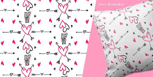 Seamless love and hearts pattern