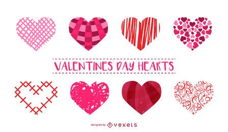 Set of heart illustrations Set of heart illustrations