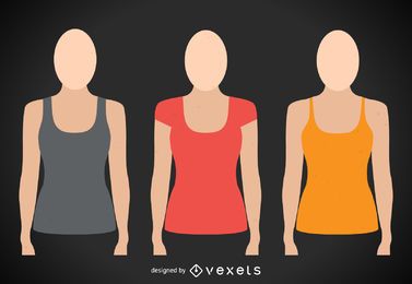 Female tshirt and tank top templates Female tshirt and tank top templates