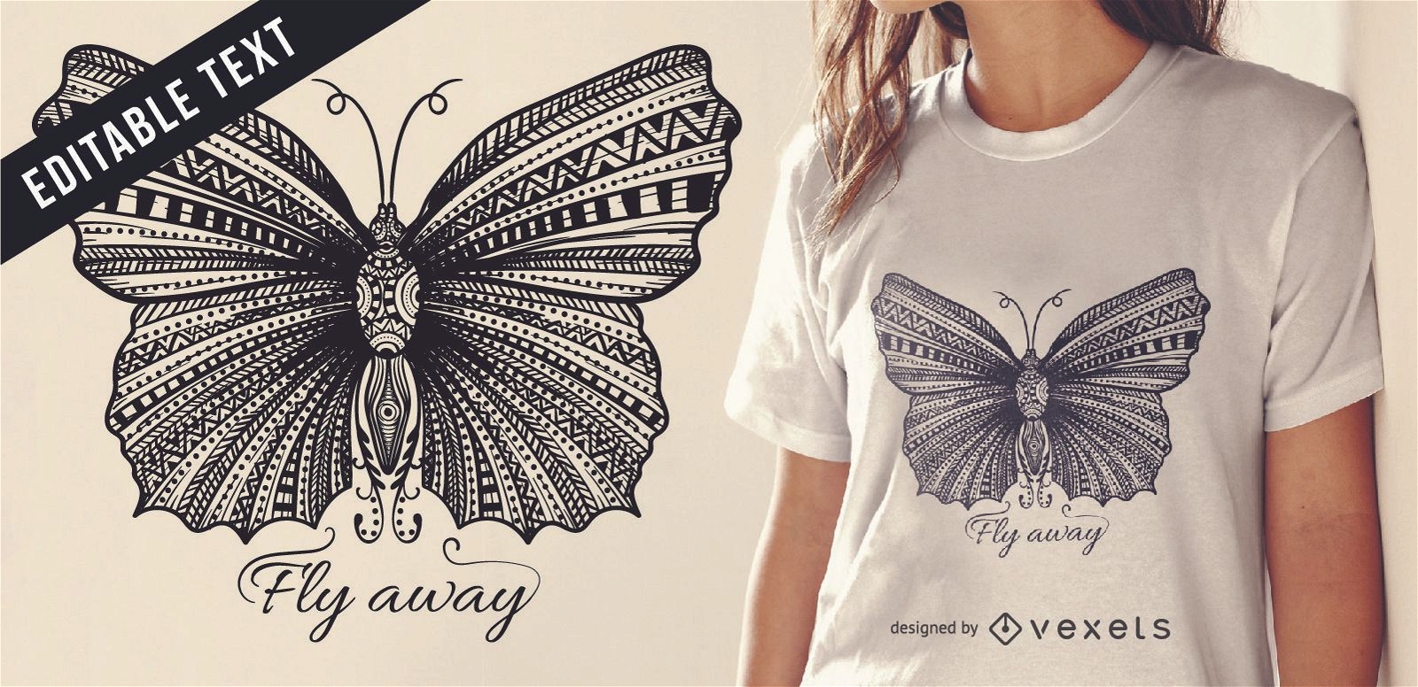 Butterfly illustration t-shirt design