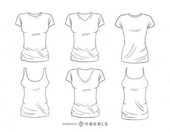 Set of t-shirts and tank tops