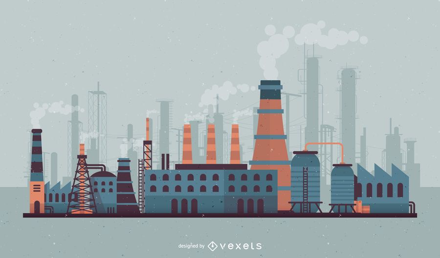 Factory skyline illustration Factory skyline illustration