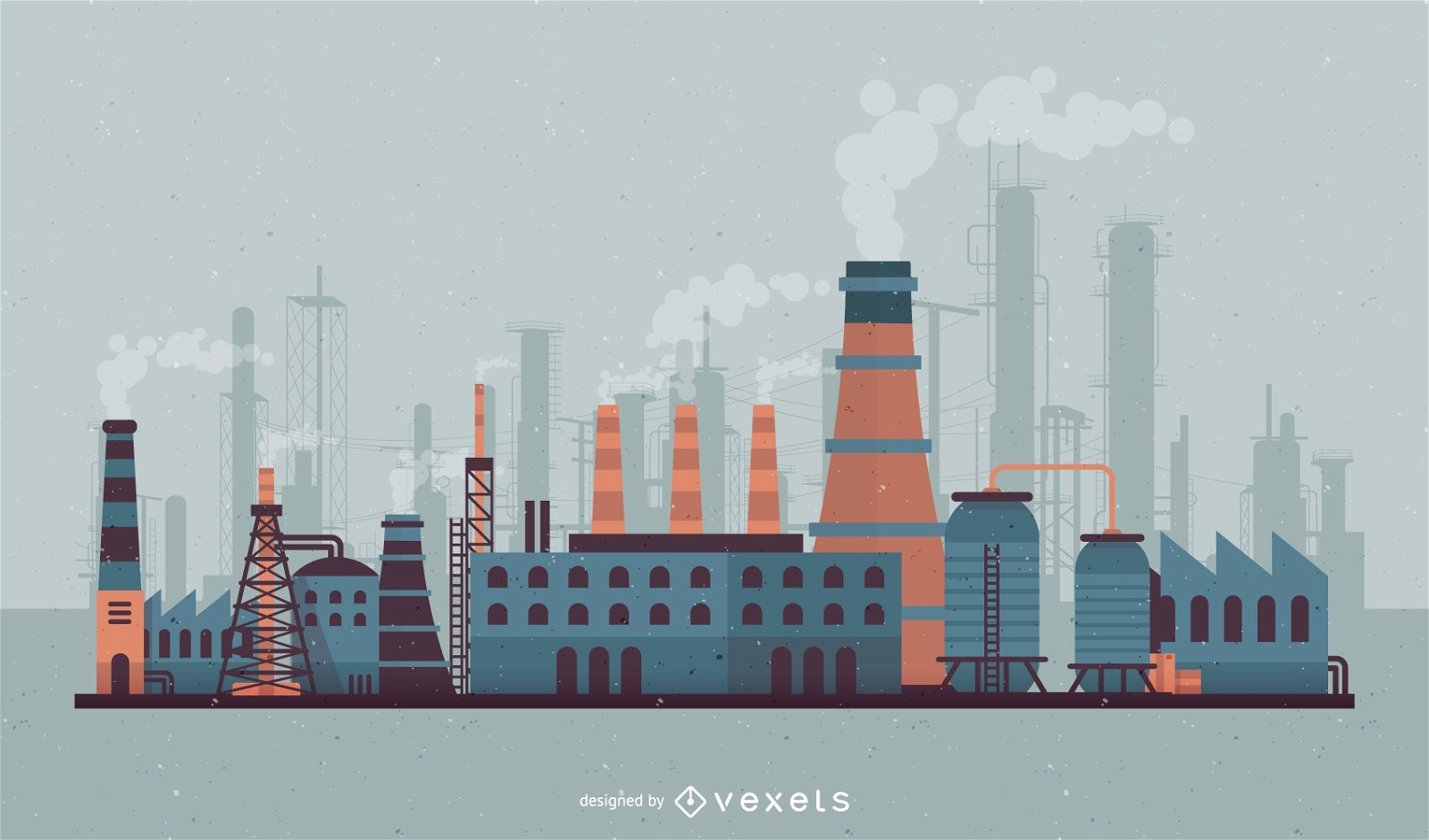 Fabrik Skyline Illustration