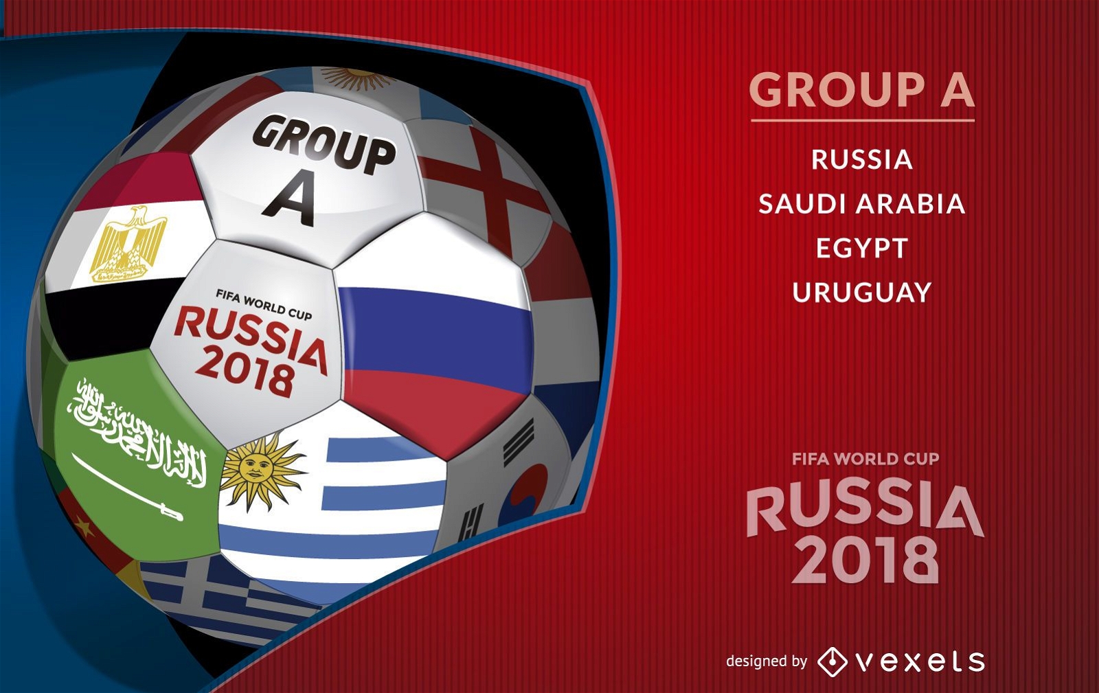 Russland 2018 Ball mit Gruppe A.