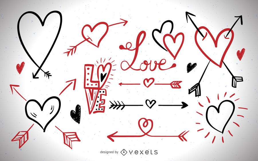 Conjunto de elementos de amor romántico Conjunto de elementos de amor romántico