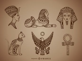 Egypt illustrations set Egypt illustrations set