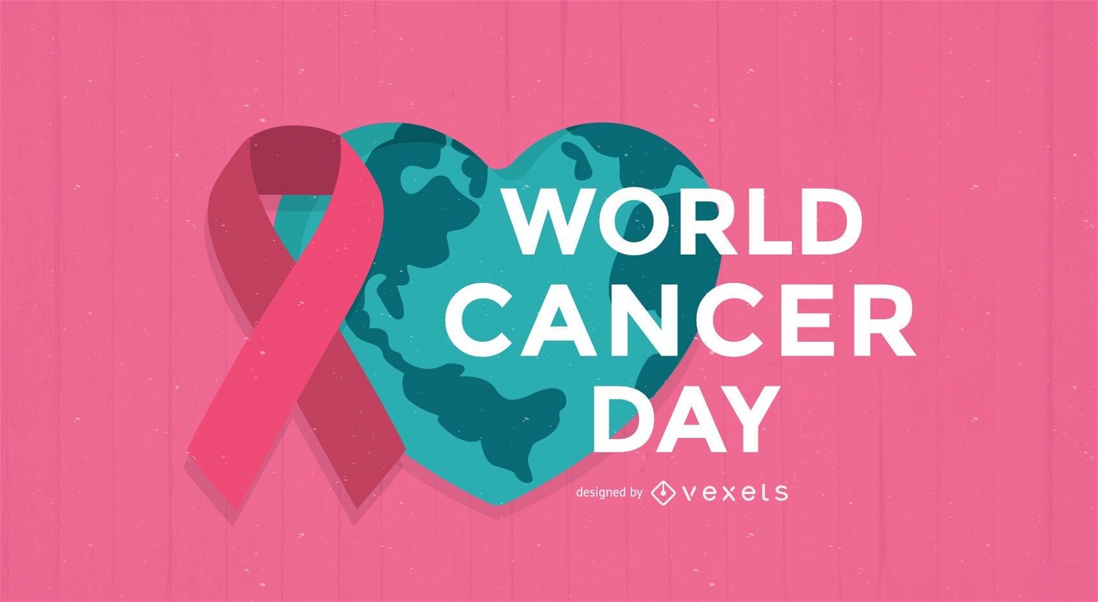 Ilustração plana do Dia Mundial do Câncer