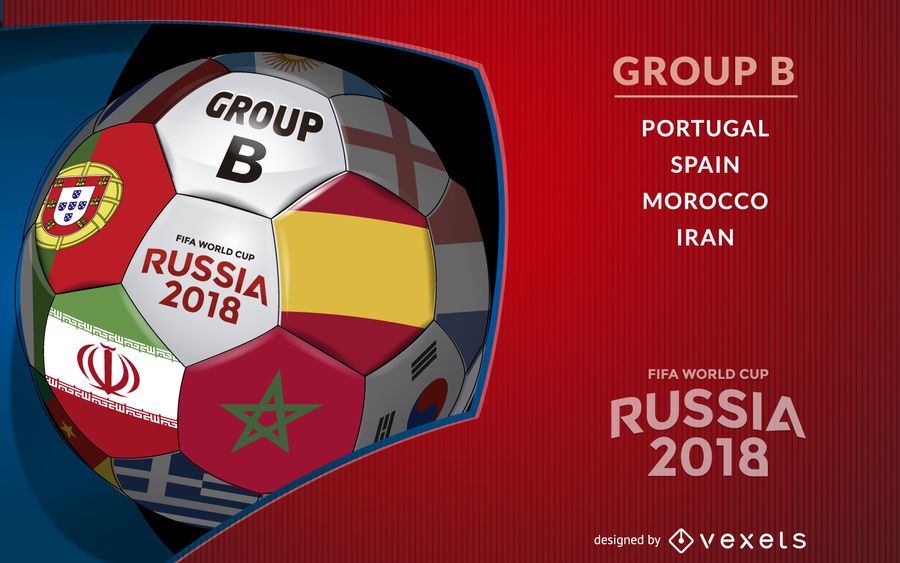 Rusia 2018 Pelota Con Grupo B - Descargar Vector