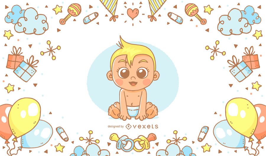 Dibujado a mano baby shower poster Dibujado a mano baby shower poster