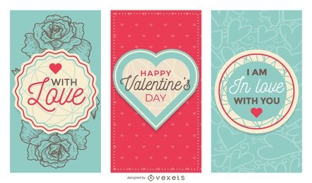 Cute Valentine's Day banner set