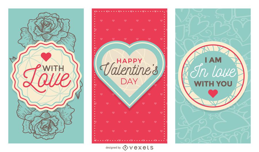 Cute Valentine's Day banner set Cute Valentine's Day banner set