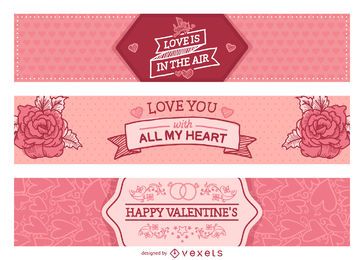 Rosa Valentinstag-Zeichensatz
