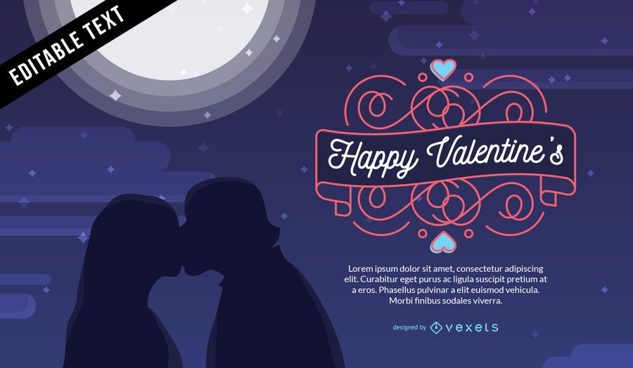 Valentine's couple silhouette card Valentine's couple silhouette card