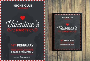 Valentine's party flyer design