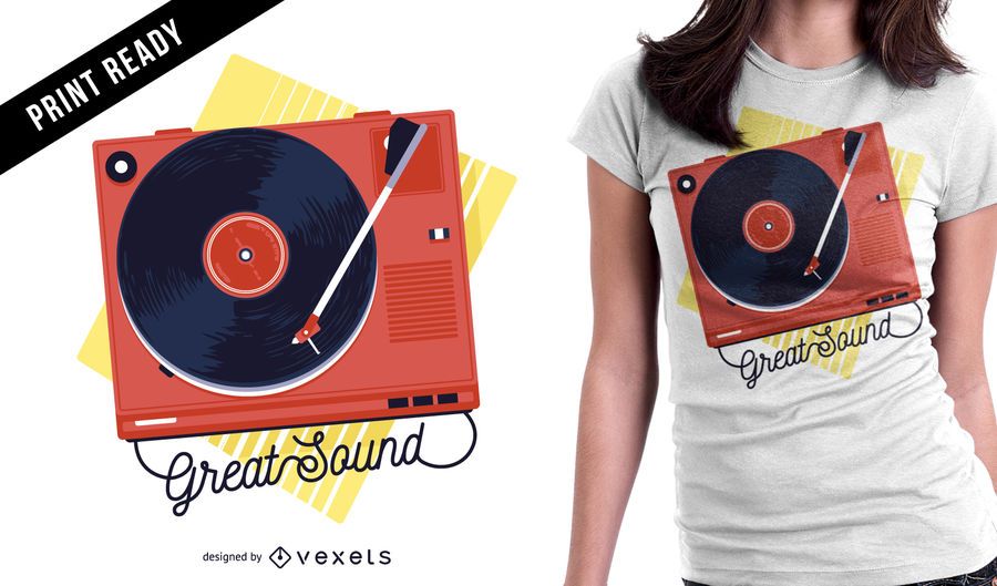 Vintage turntable t-shirt design Vintage turntable t-shirt design