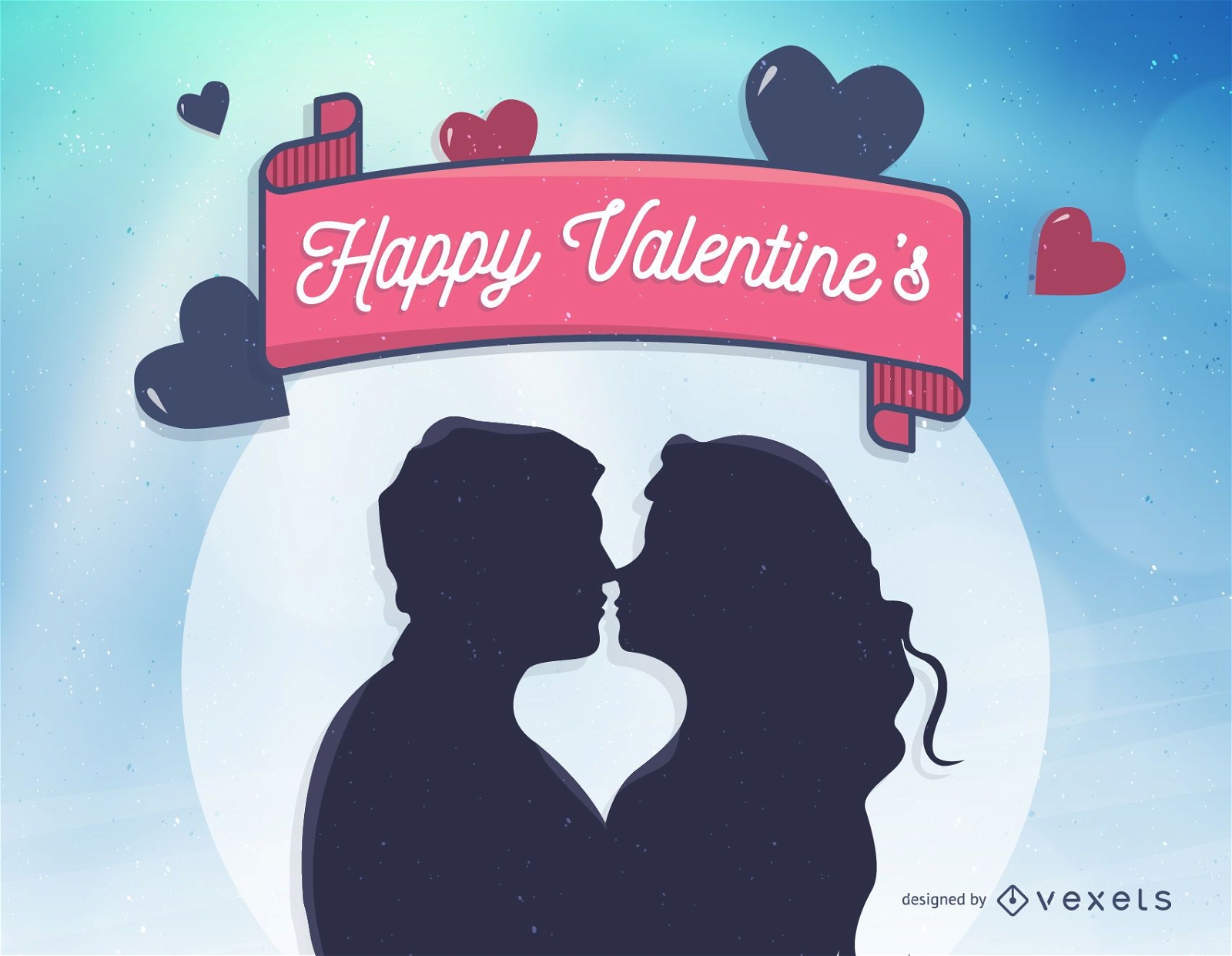 Happy Valentine's illustration with couple