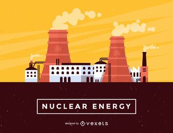 Nuclear energy skyline illustration Nuclear energy skyline illustration