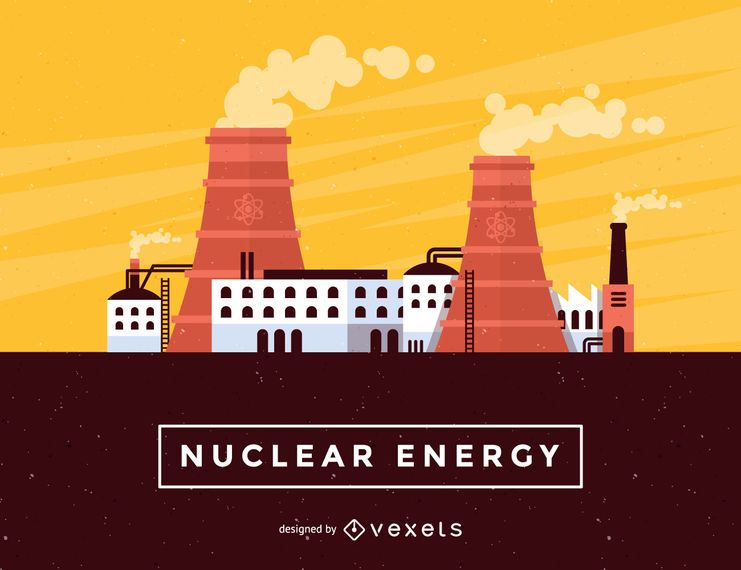Ilustración de horizonte de energía nuclear Ilustración de horizonte de energía nuclear