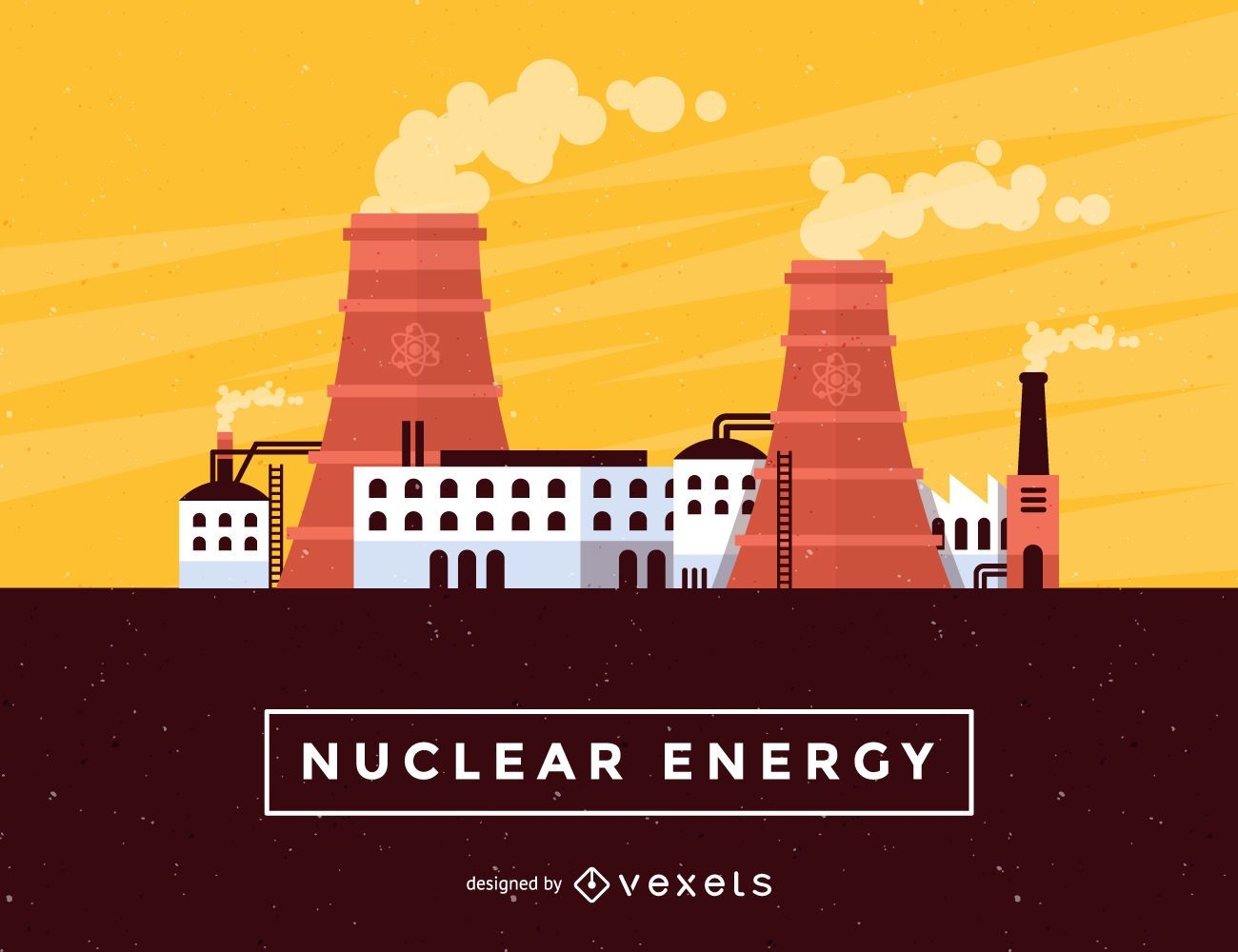 Illustration der Skyline der Kernenergie