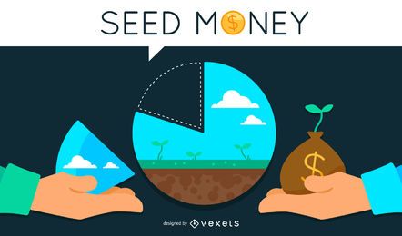 Ilustración del concepto de dinero semilla Ilustración del concepto de dinero semilla