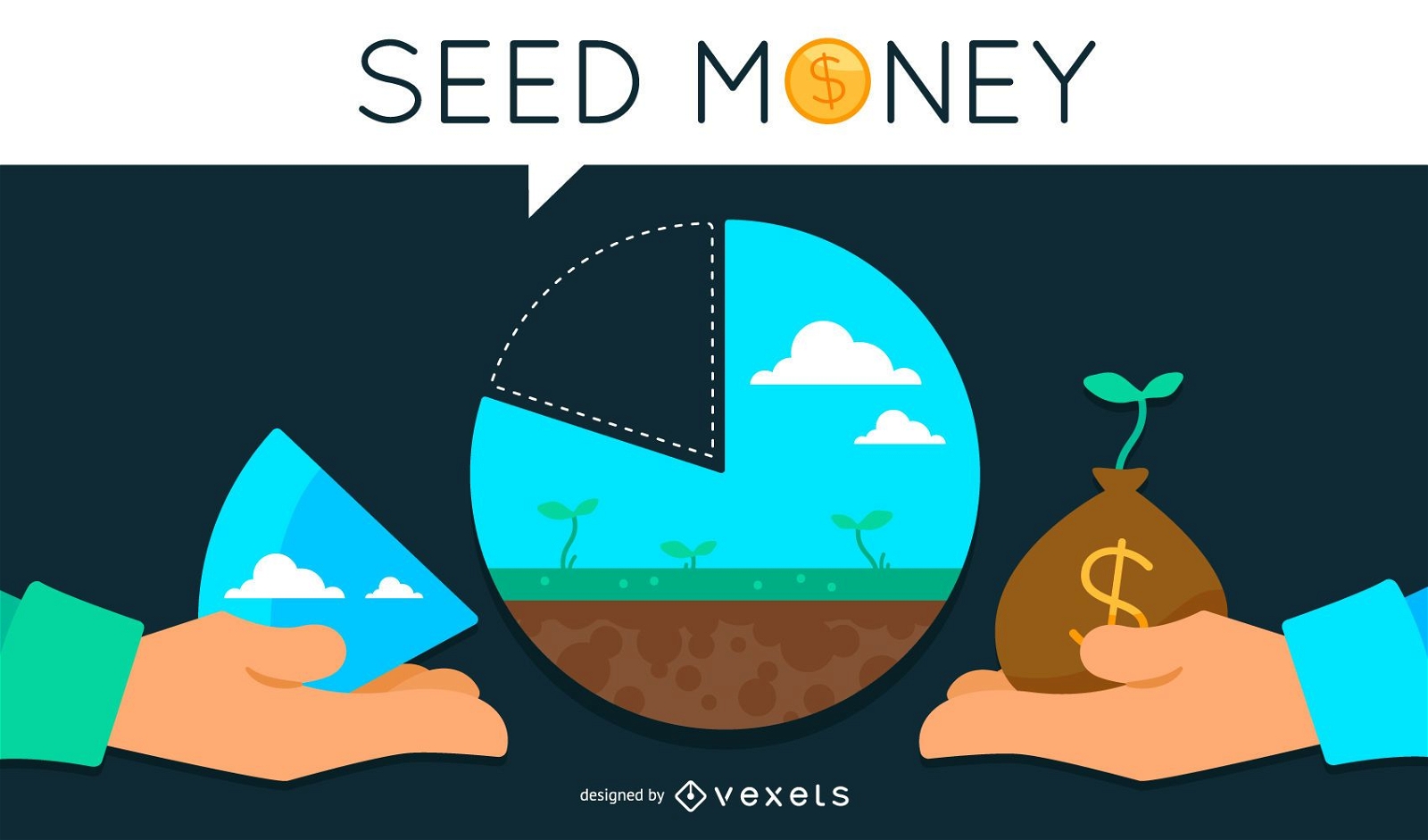 Ilustración de concepto de dinero semilla