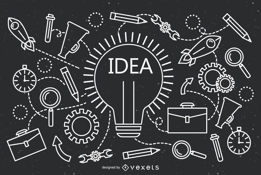 Ilustración de idea de pizarra Ilustración de idea de pizarra