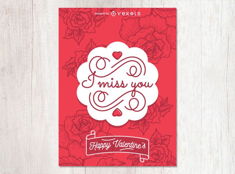 Floral Valentine's Day card Floral Valentine's Day card